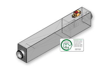 Volume flow controller with redirect muffler
